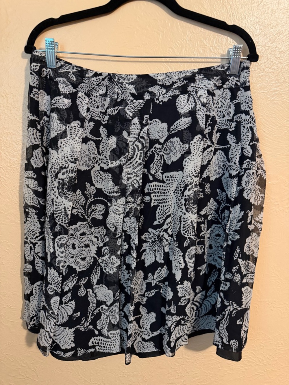 Ice Black & White Floral Circle Skirt